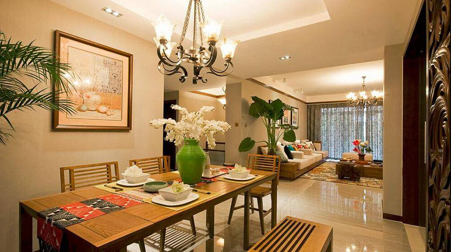 北京裝修案例200方東南亞復(fù)式